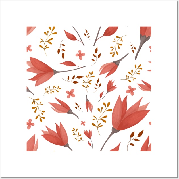 Delicate Autumn Florals Wall Art by Raluca Mateescu